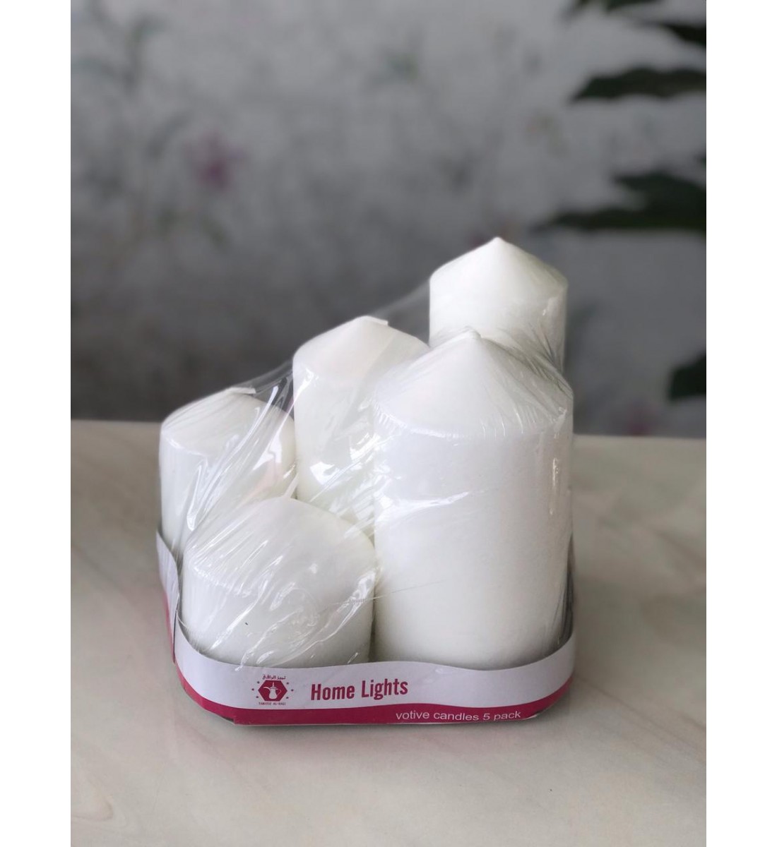 كتلة شمع غير معطّر، طقم 5 قطع، لون طبيعي