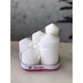 كتلة شمع غير معطّر، طقم 5 قطع، لون طبيعي