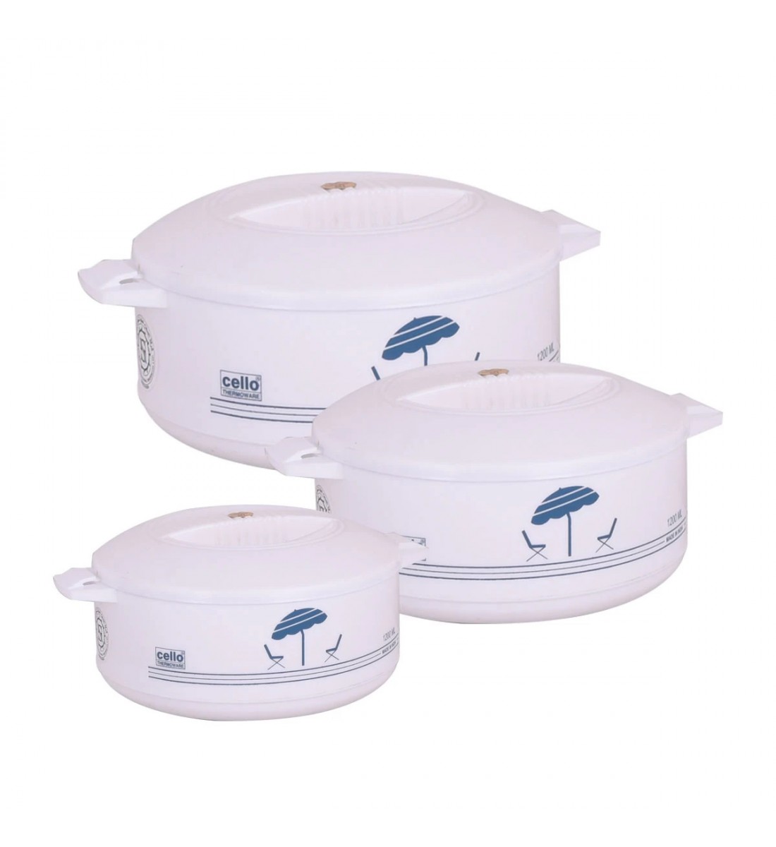  طقم حافظات طعام سيلو 3 مقاسات - لون ابيض