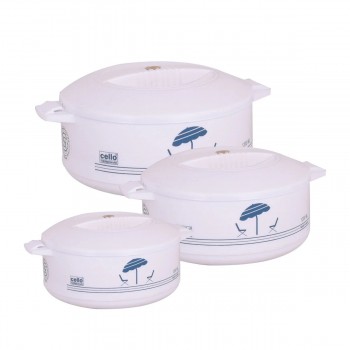  طقم حافظات طعام سيلو 3 مقاسات - لون ابيض