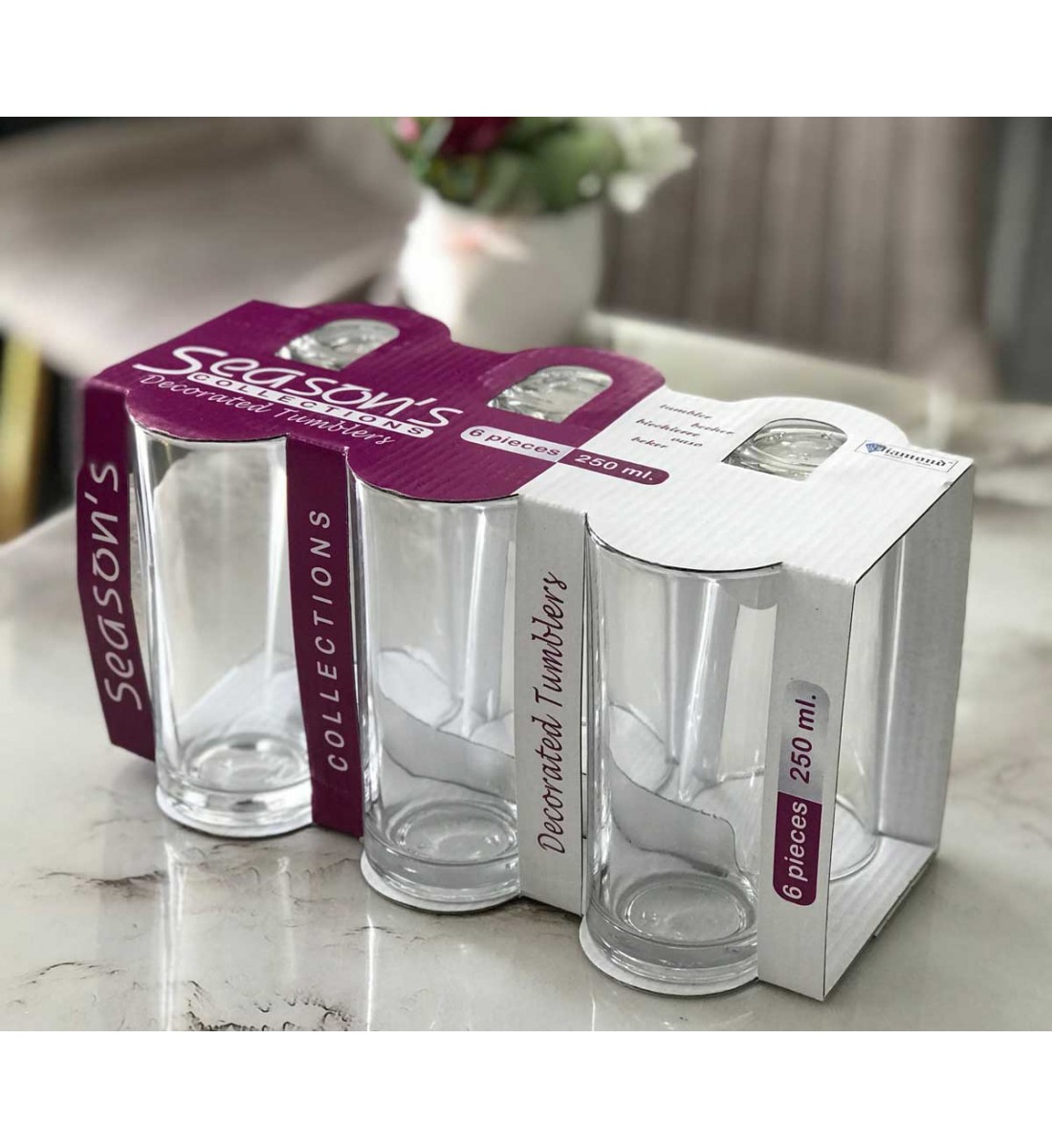 Glass cups, set of 6, TM001M