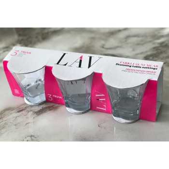 طقم كاسات زجاج 3 قطع متعدد الاستخدام TRU338