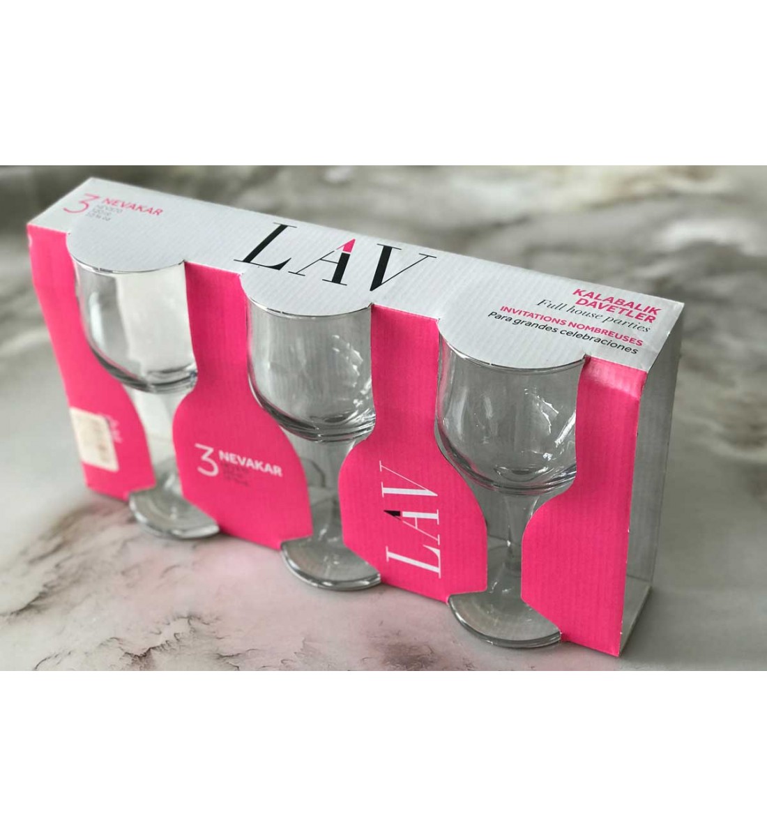 Glass cups - Turkish set of 3 pieces - NEV570