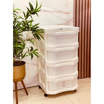 ادراج ورفوف تنظيم الاغراض - 4 دور بلاستيك 