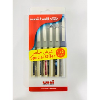 طقم اقلام يوني بول 6 حبه