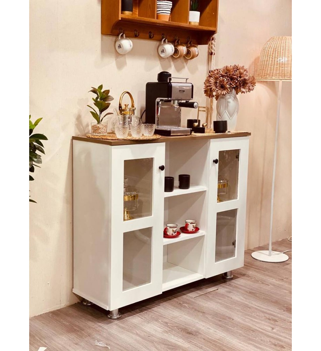 Coffee corner wood white color  