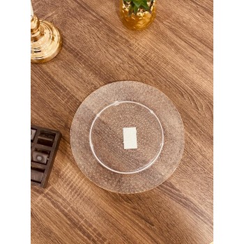 صحن زجاج مذهب شكل جميل وانيق 26 * 26  سم