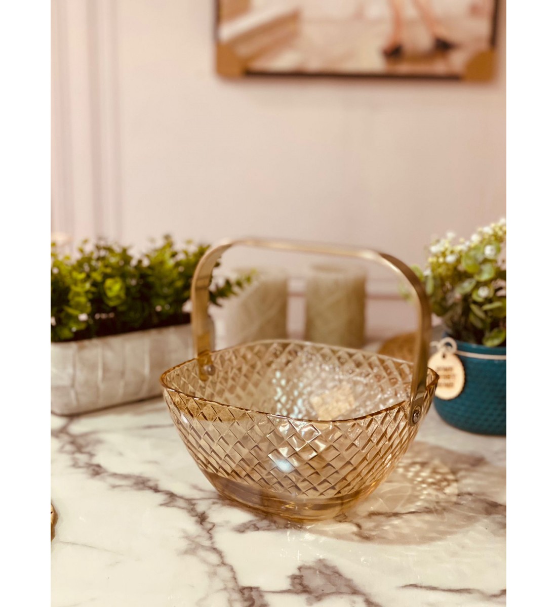 Hand made glass fruit bowl