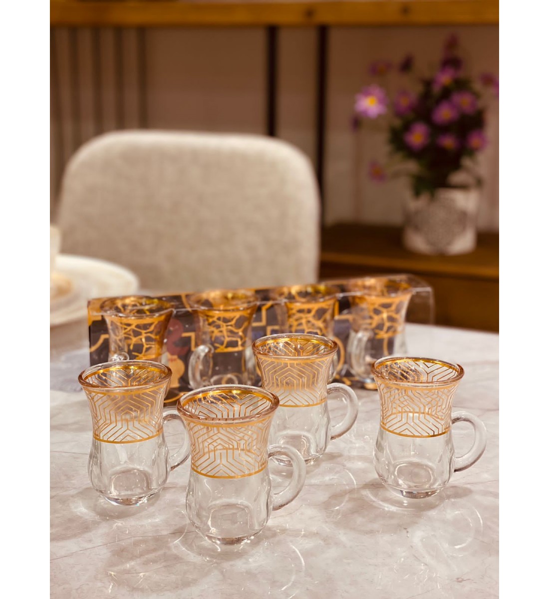 Decorative tea pials set 4 pieces