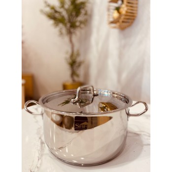  قدر استيل بغطاء مقاس 11سم