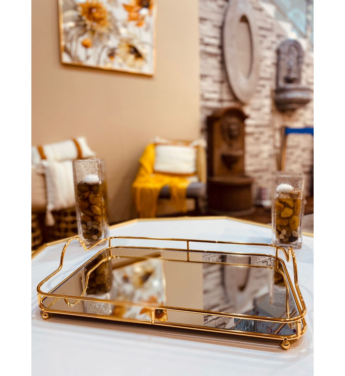 Topheria golden serving mirrors 45 * 30 cm