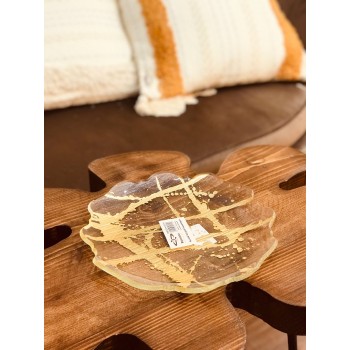  صحن تقديم  زجاج مذهب 27 سم 