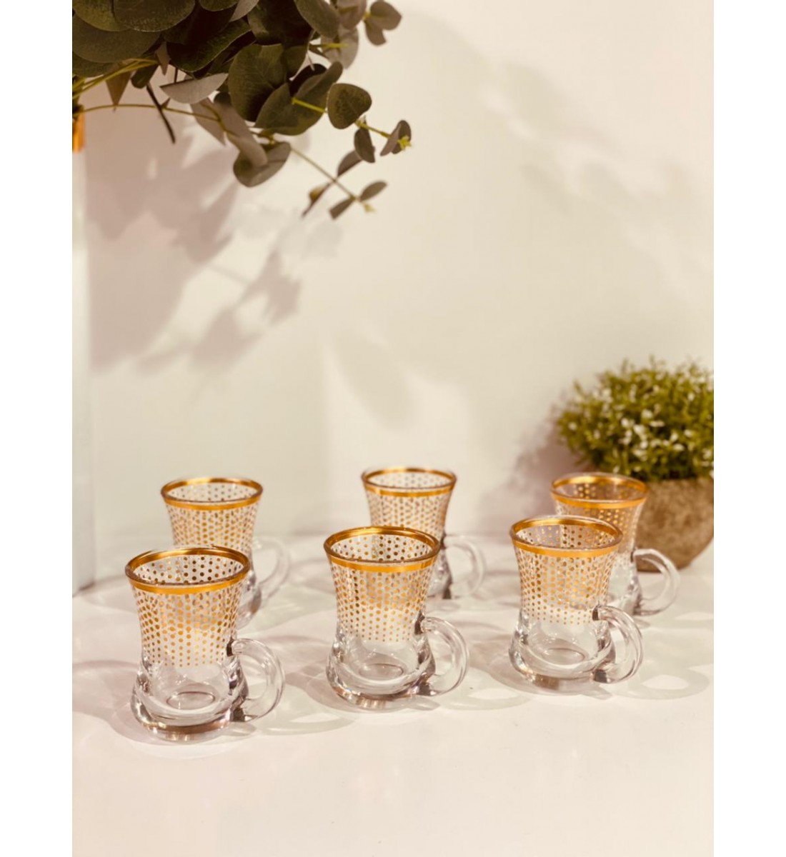 Decorative tea pials set 6 pieces