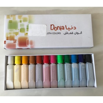 طقم ألوان قماش من 12 قطعة متعدد الألوان