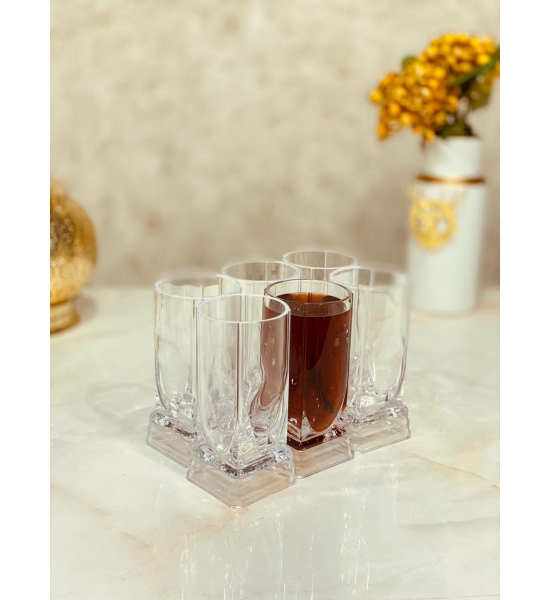 طقم كاسات عصير بلاستيك  6 قطع