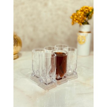 طقم كاسات عصير بلاستيك  6 قطع