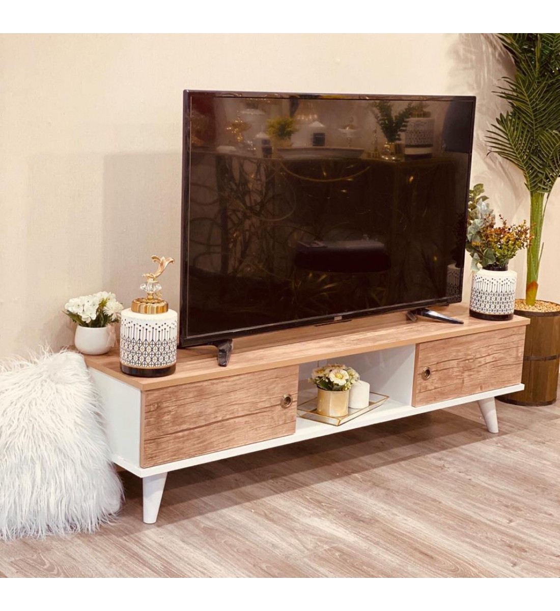  طاولة بلازما خشب مقاس 145*40*40 سم 