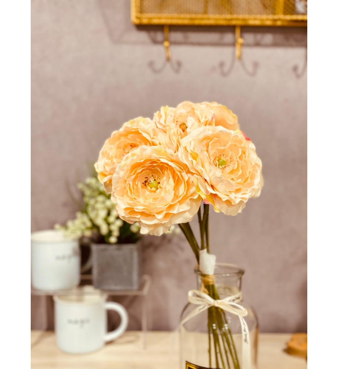 مسكة ورد صناعي عدد 9 حبة 