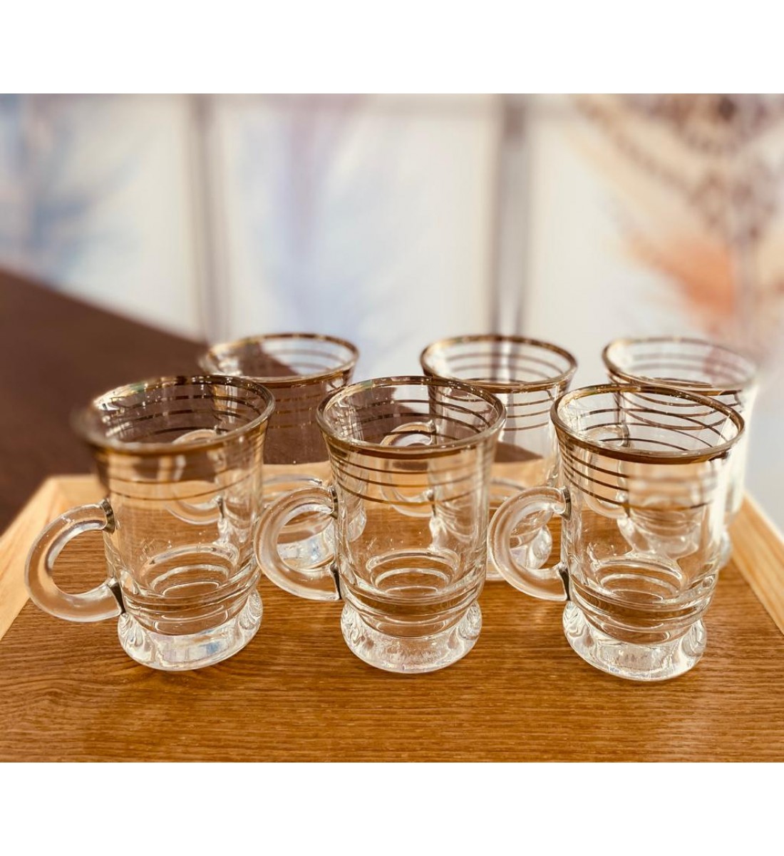  طقم بيالات مزخرف ذهبي 