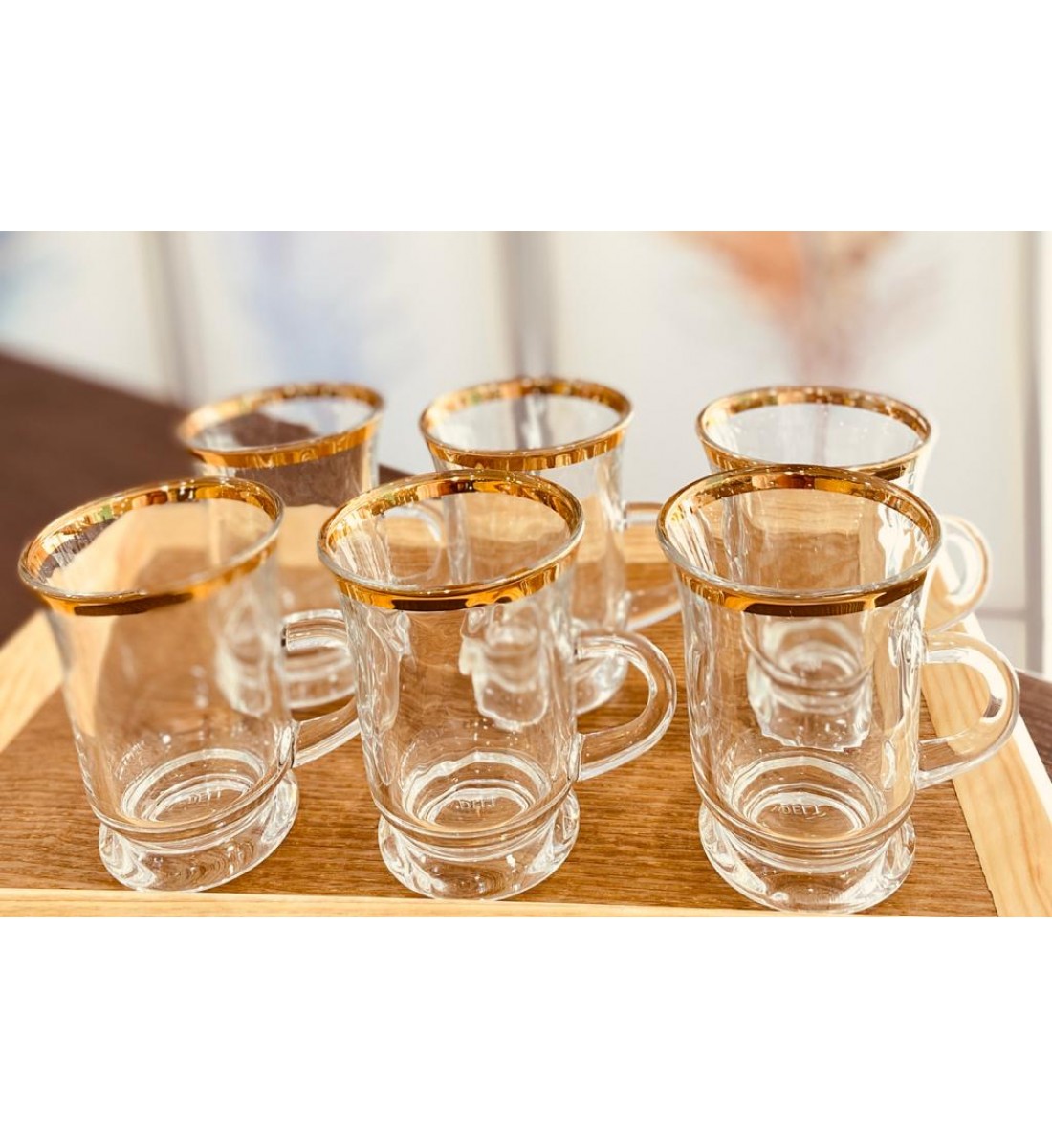  طقم بيالات مزخرف ذهبي 