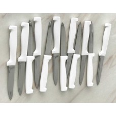  سكاكين للفواكه والخضروات طقم 12 قطعة لون أبيض