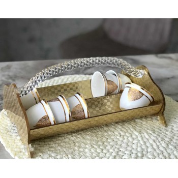 اكريليك,ذهبي - حامل فناجين القهوة