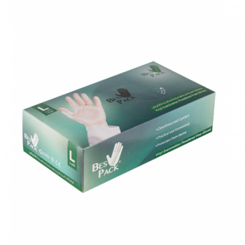 بيس باك قفازات مصنوعة من الفينيل شفاف Large