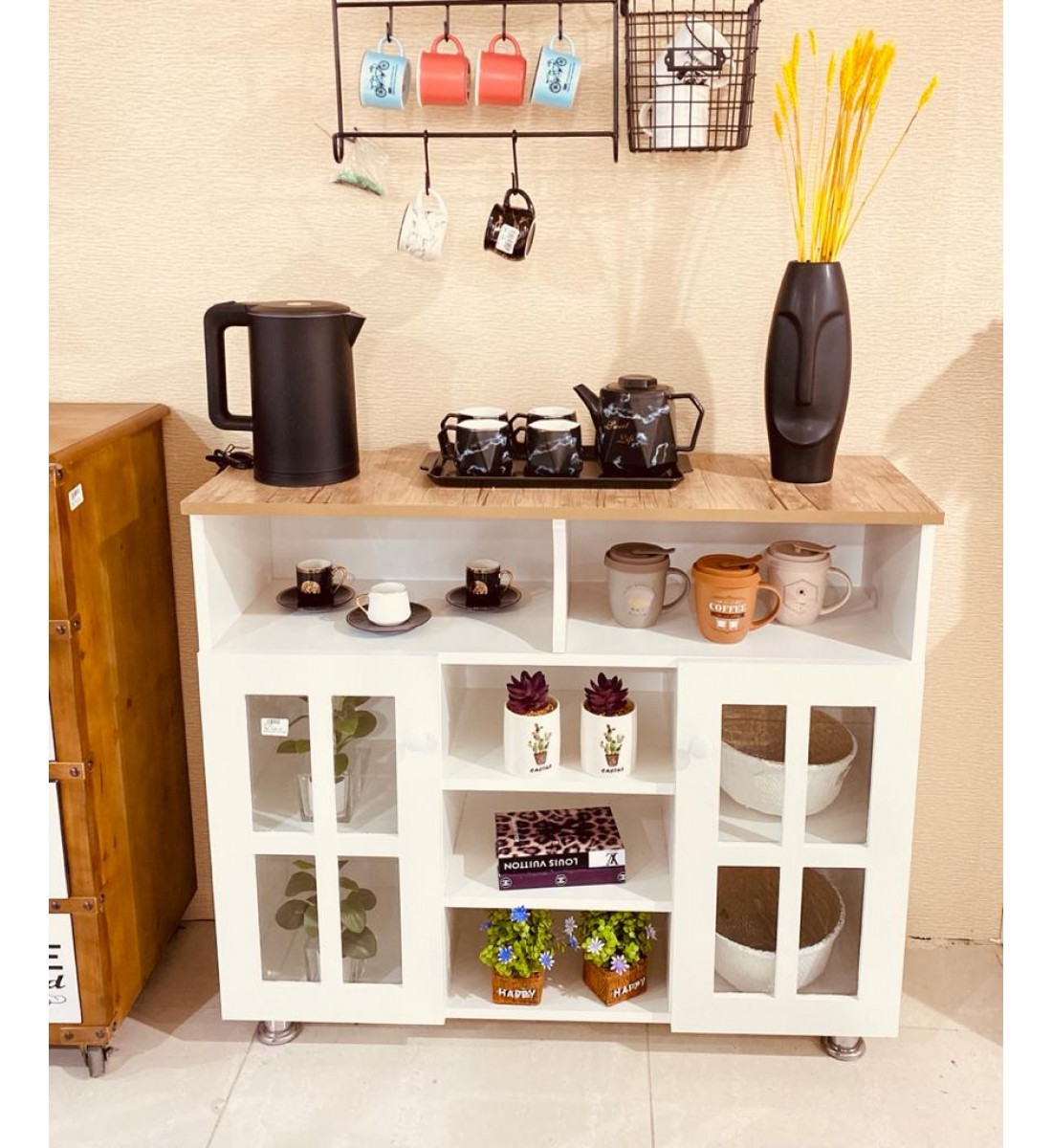 Cupboard for drawers, 2 doors + 5 drawers, size 100 * 33 * 85 cm