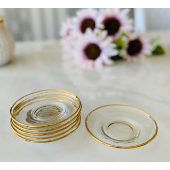 صحن بيالات ذهبي (6) حبة