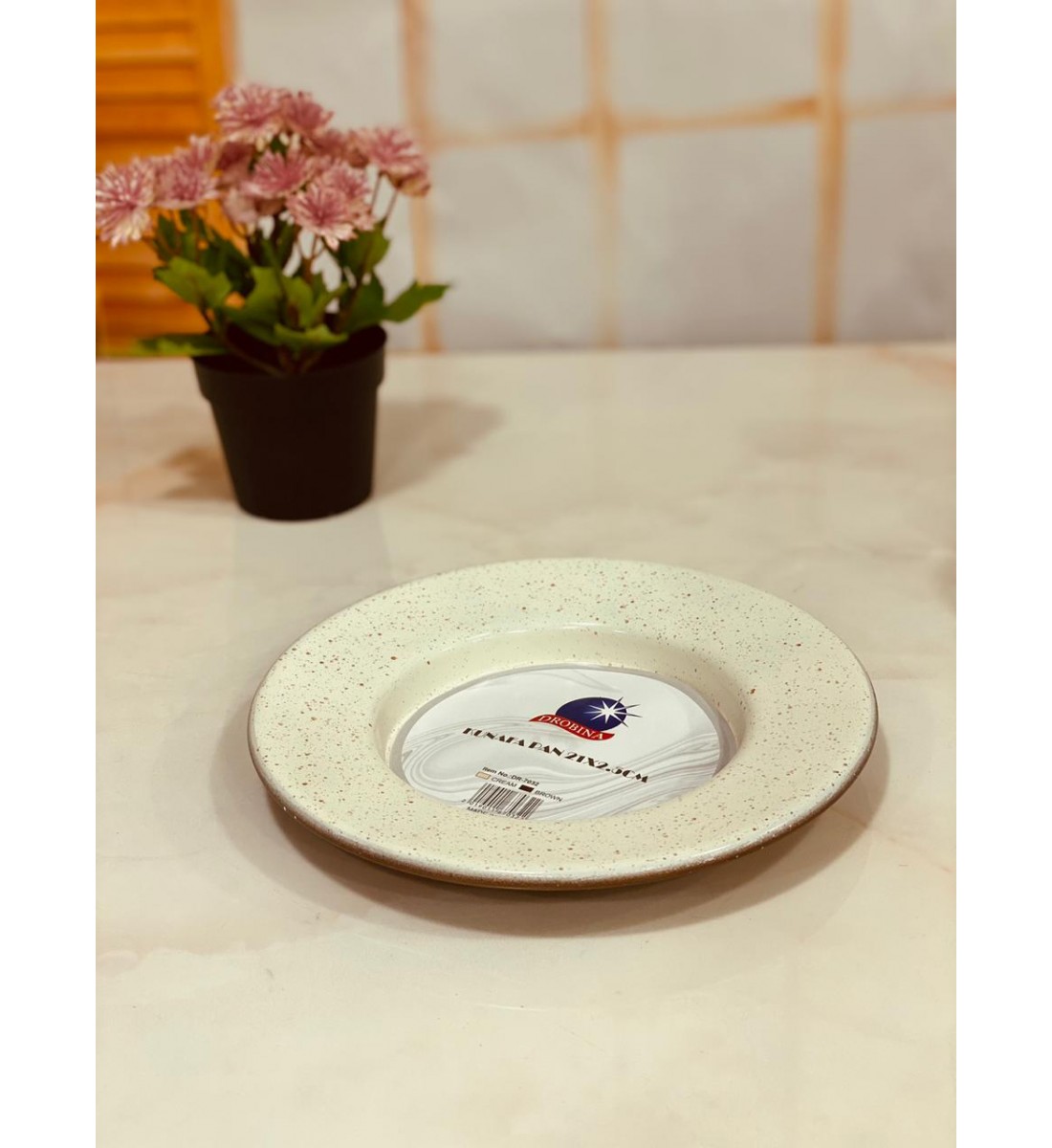 صحن كنافة جرانيت ابيض 21سم