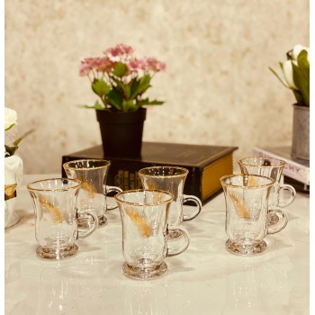  طقم بيالات شاي مزخرف 6 قطعة