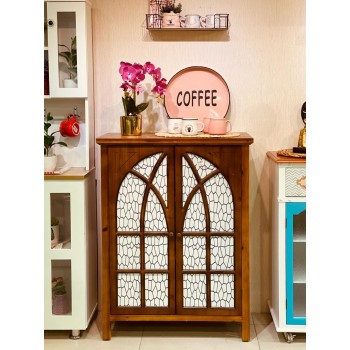 دولاب درج كافي 2 باب حشبي مقاس 80*40*105 سم