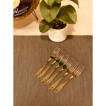 شوك استيل بنقشة ذهبيه 