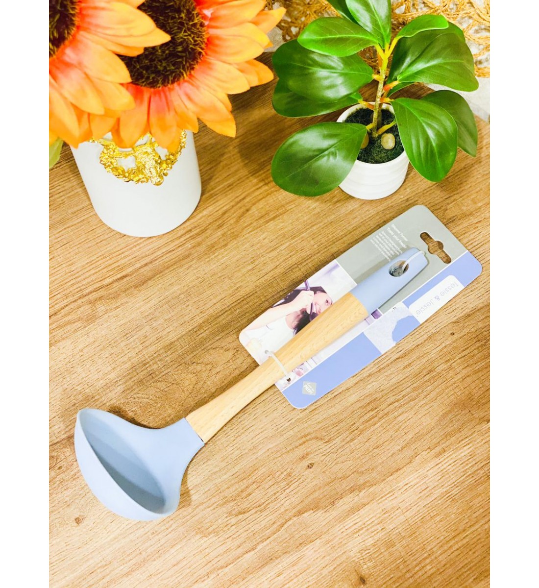 ملاعق طبخ سيليكون ،يد خشب 