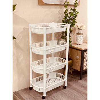 عربية تقديم 3 دور بكفرات سهلة الحركة لون ابيض	