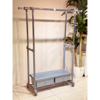 علاق ملابس بأرفف رمادي 123*33*161سم علاق ملابس بأرفف رمادي 123*33*161سم