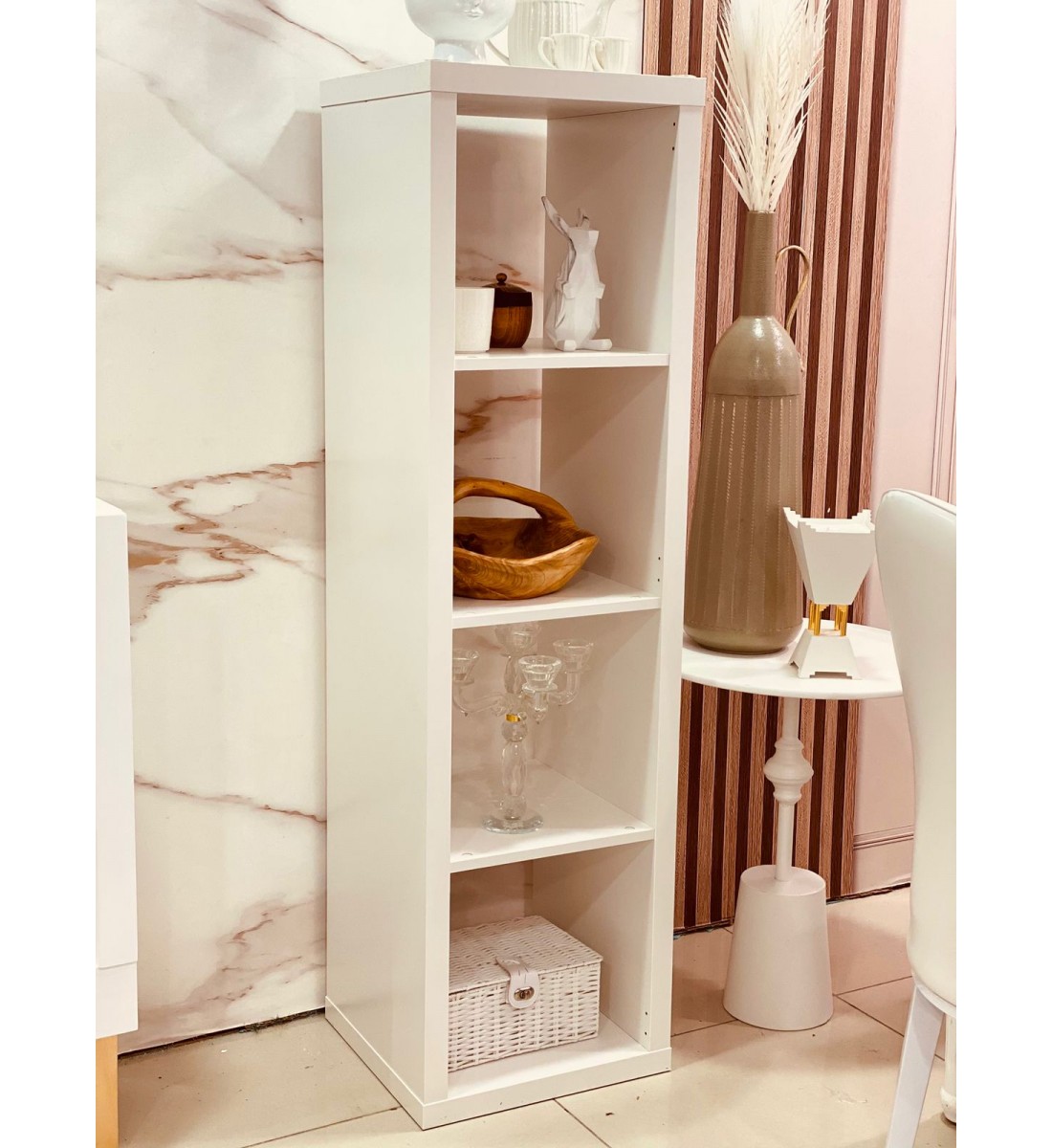 Ikea storage shelves wood white color 4 floors 40*40*146 cm