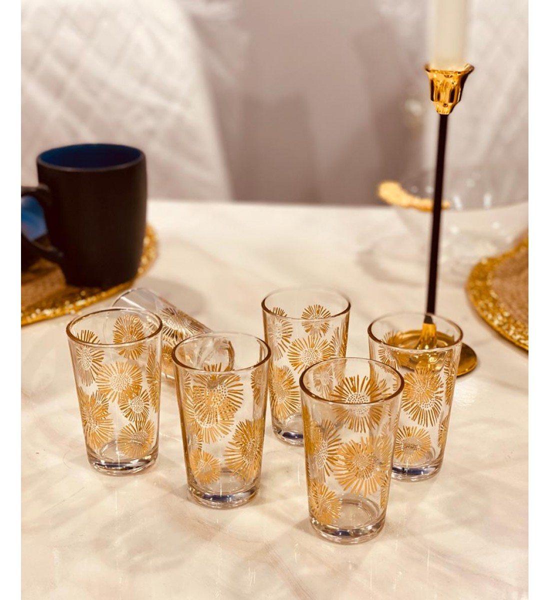 Glass cups set 6 pieces