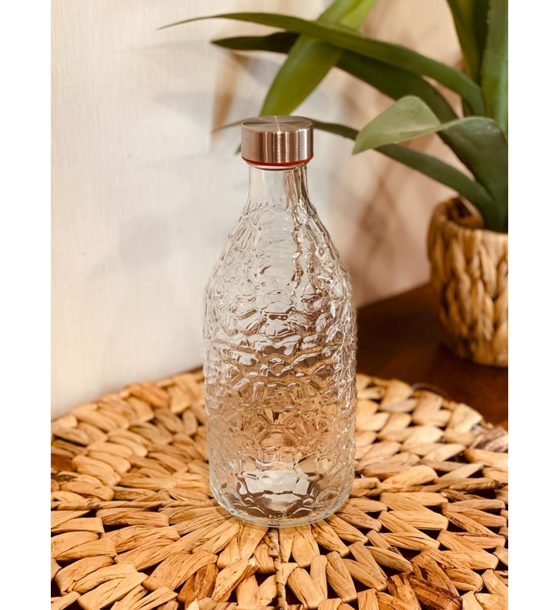 Glass flask with cover