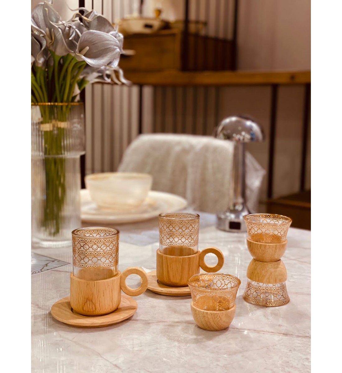 Wooden Pills and Cups Set
