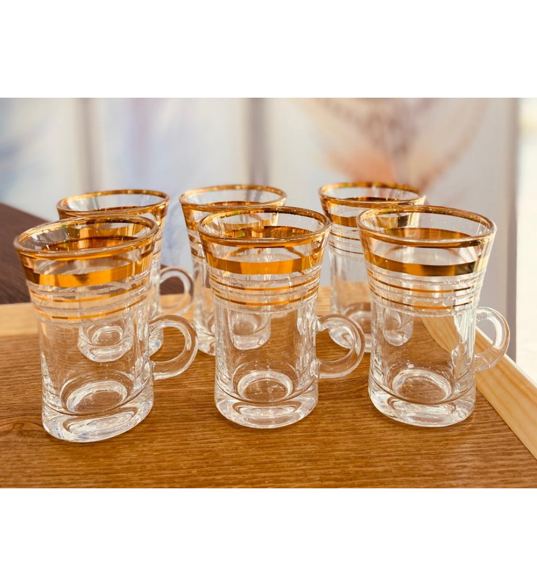 Golden decorated bials set