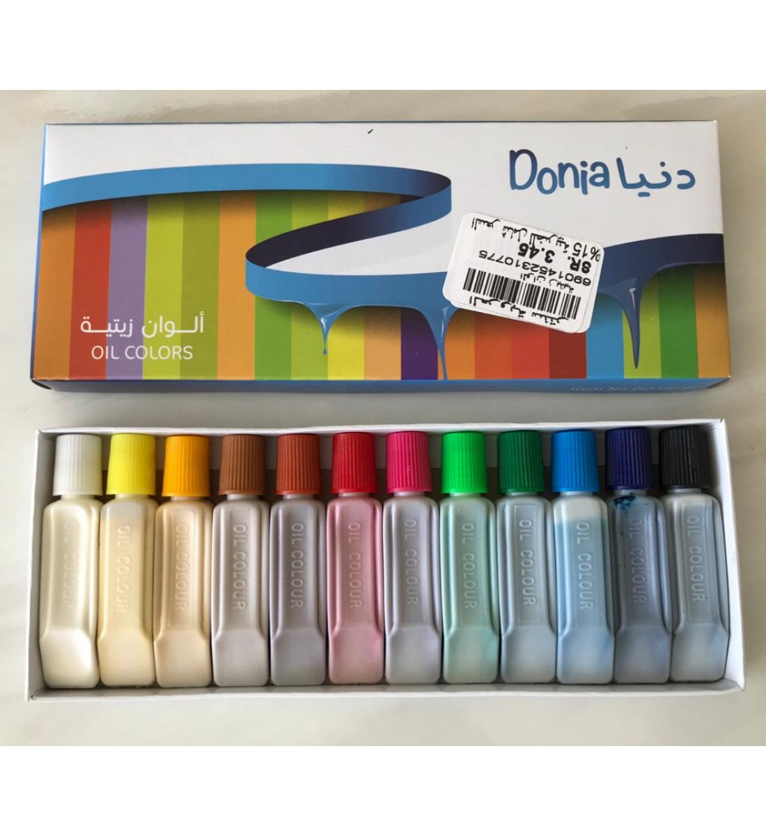 طقم ألوان زيتية من 12 قطعة متعدد الألوان