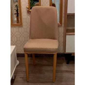  كرسي خشب قماش بارجل خشب بيج 