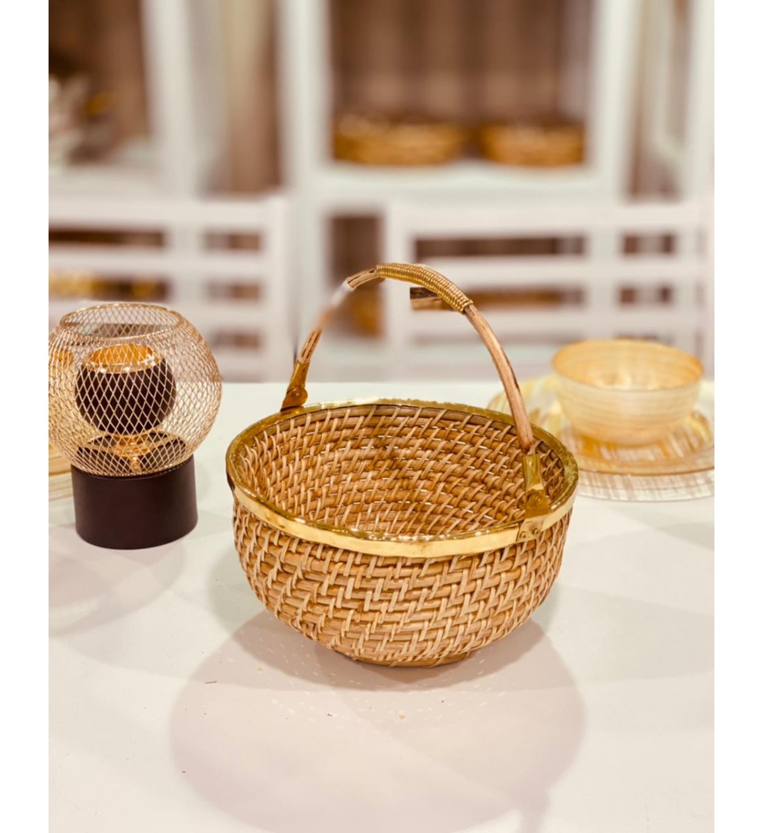Wicker basket - with handle