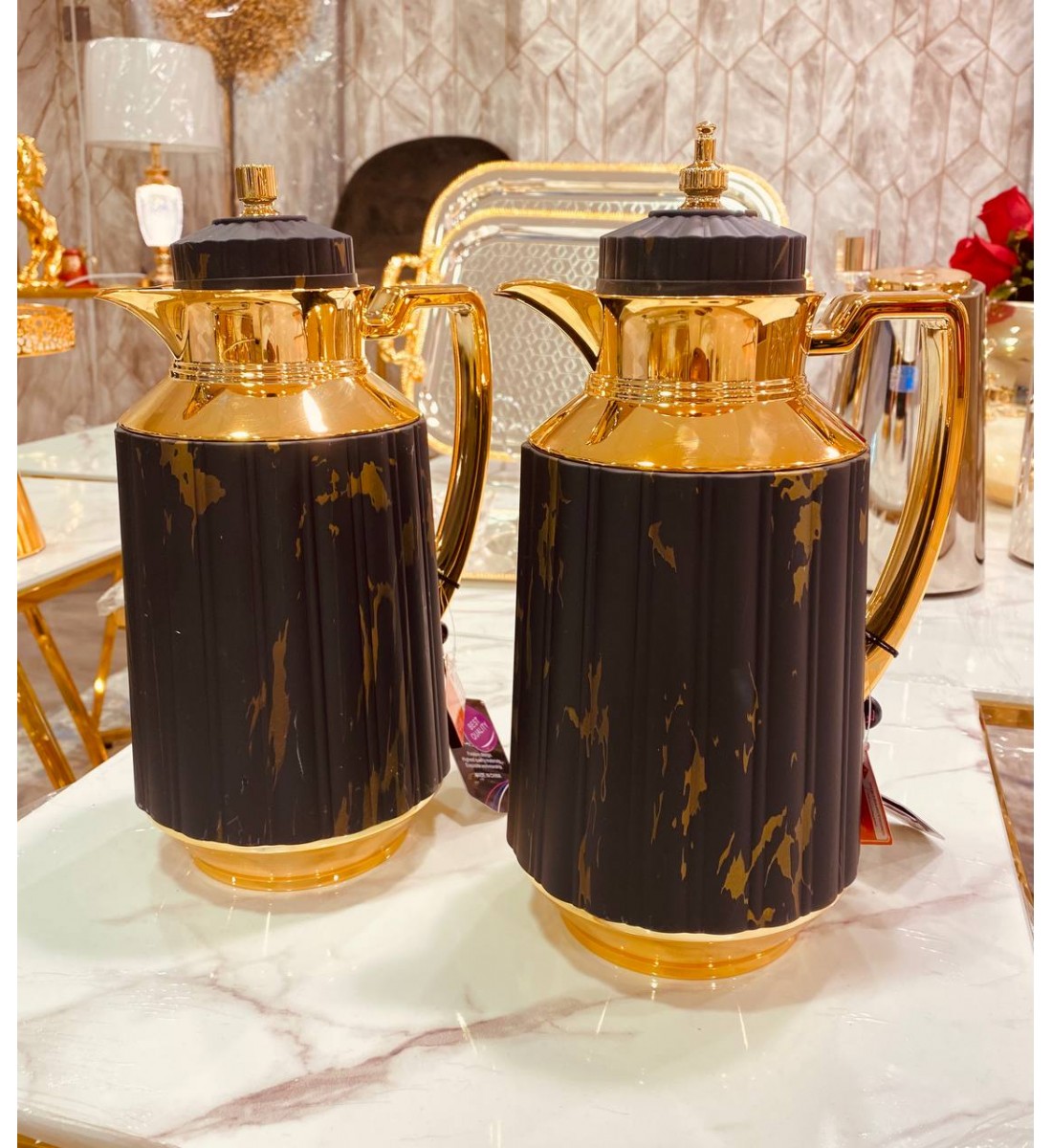 Thermos set Rima black and gold (Laura) 2 pieces