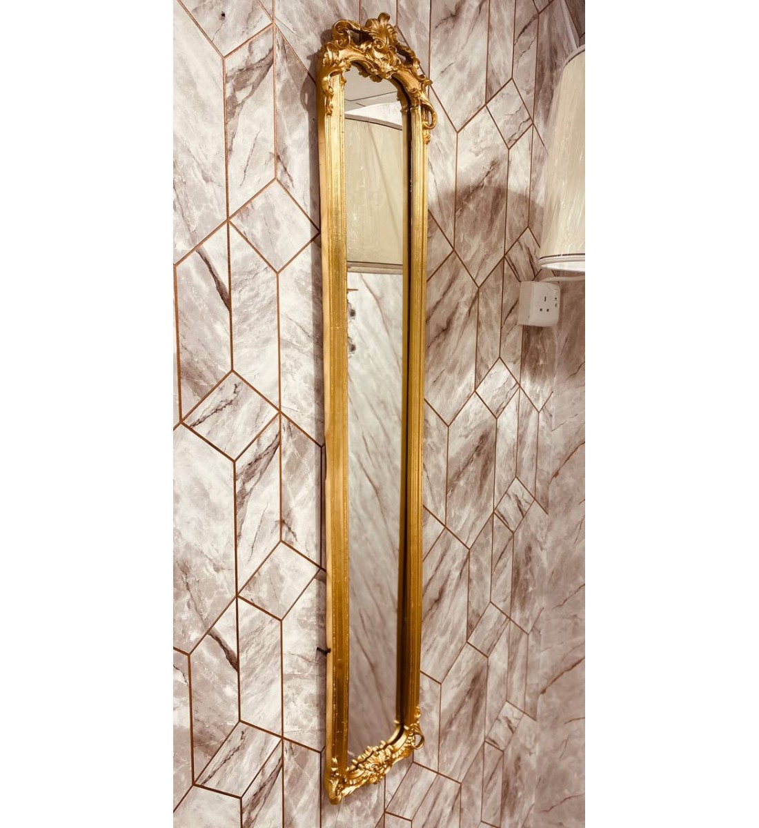Wooden hanging mirrors, gold frame,107* 15 cm