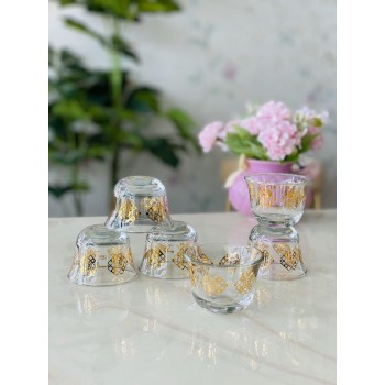 طقم فناجين قهوة عربية مذهب 6 قطع من دملاج 42831