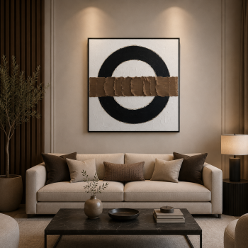 لوحة فنية للحائط بإطار أسود مقاس 100 × 100 سم