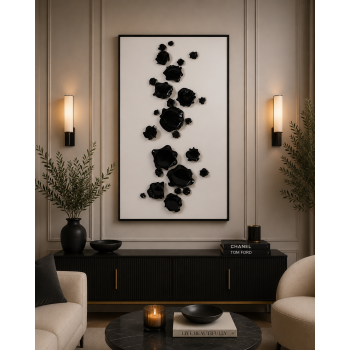 لوحة حائط بإطار أسود مقاس 120 × 80 سم