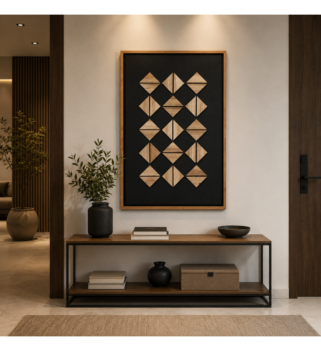 لوحة فنية بإطار أسود مقاس 120 × 80 سم لوحة فنية بإطار أسود مقاس 120 × 80 سم